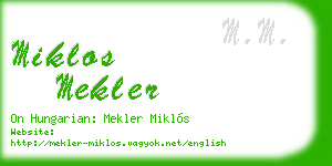 miklos mekler business card