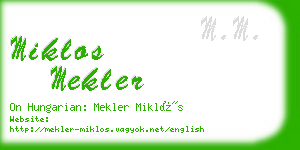 miklos mekler business card